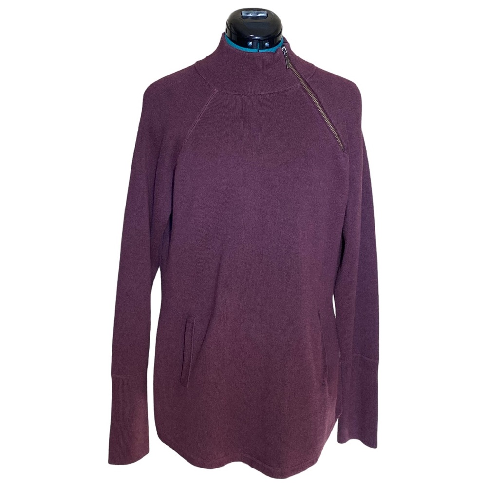 Tahari Burgundy Mock Neck Sweater